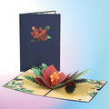 Christmas 3D Pop Up Card Blue Flower Pop Up Greeting Card
