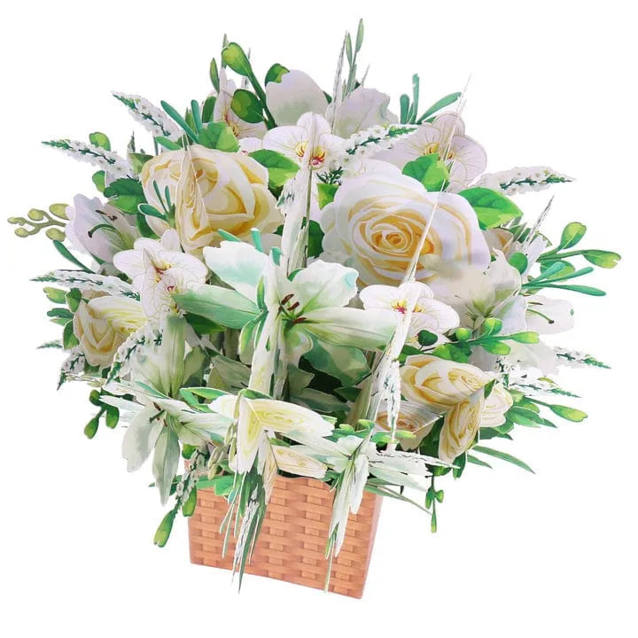 White Flowers 3D Greeting Card Box