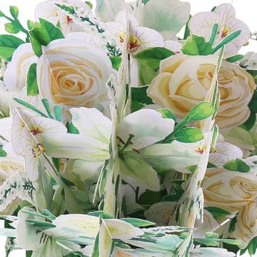 White Flowers 3D Greeting Card Box