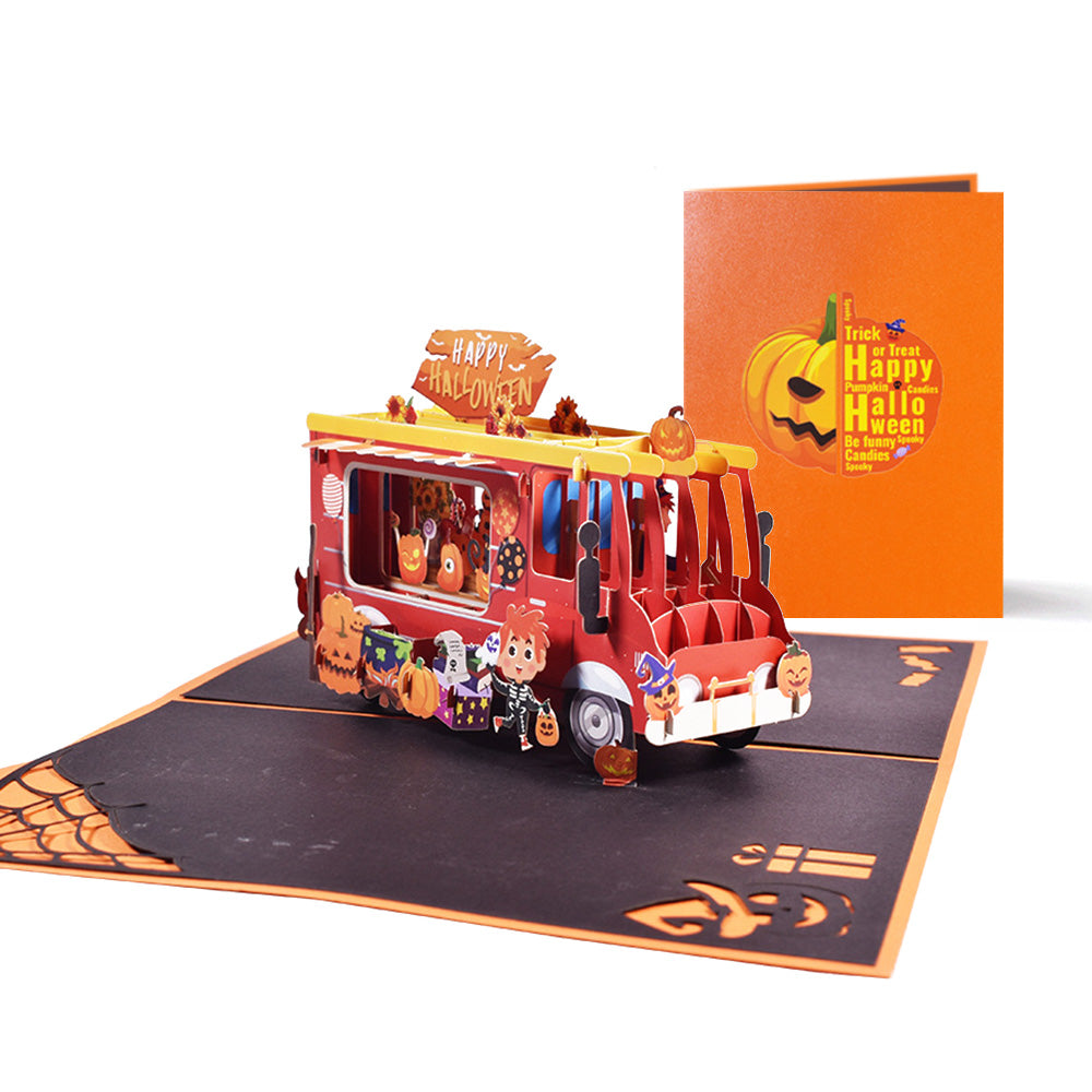 Pumpkin Truck Pop Up Greeting Card