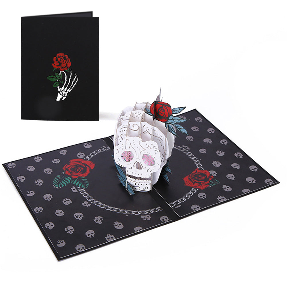 Rose Skull 3D Halloween Pop-Up Card