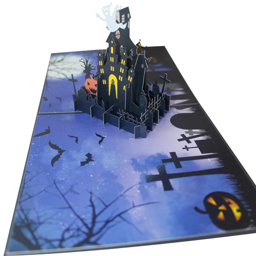 Cemetery Haunted House 3D Halloween Pop-Up Card