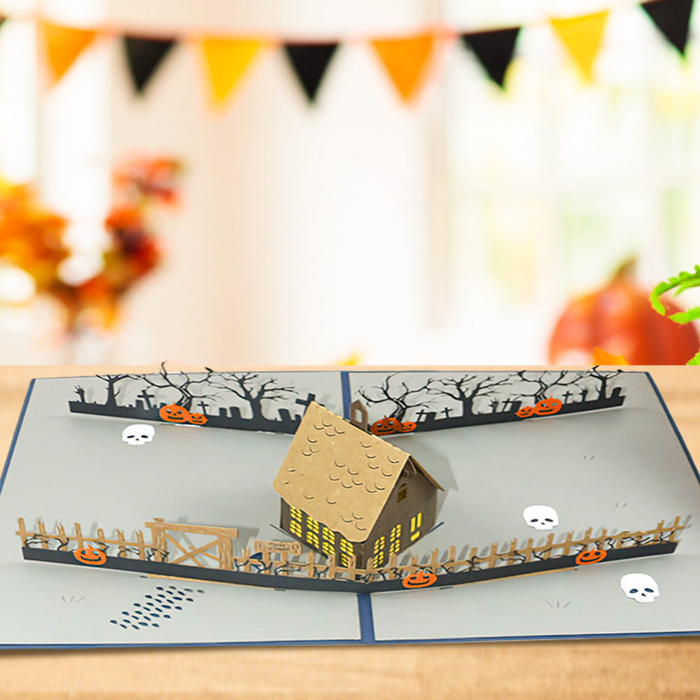 Autumn Haunted House 3D Halloween Pop-Up Card