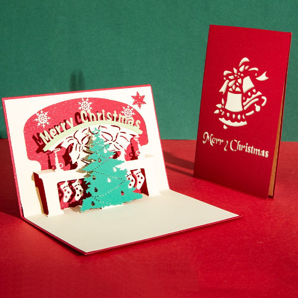 Fireplace Christmas Tree 3D Pop Up Greeting Card