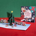 Christmas 3D Pop Up Card Christmas Small Town Pop Up Greeting Card