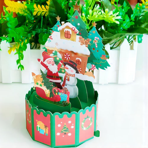 3D Christmas Pop Up Box Santa Claus Pop Up Greeting Card