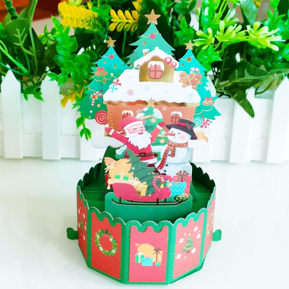 3D Christmas Pop Up Box Santa Claus Pop Up Greeting Card