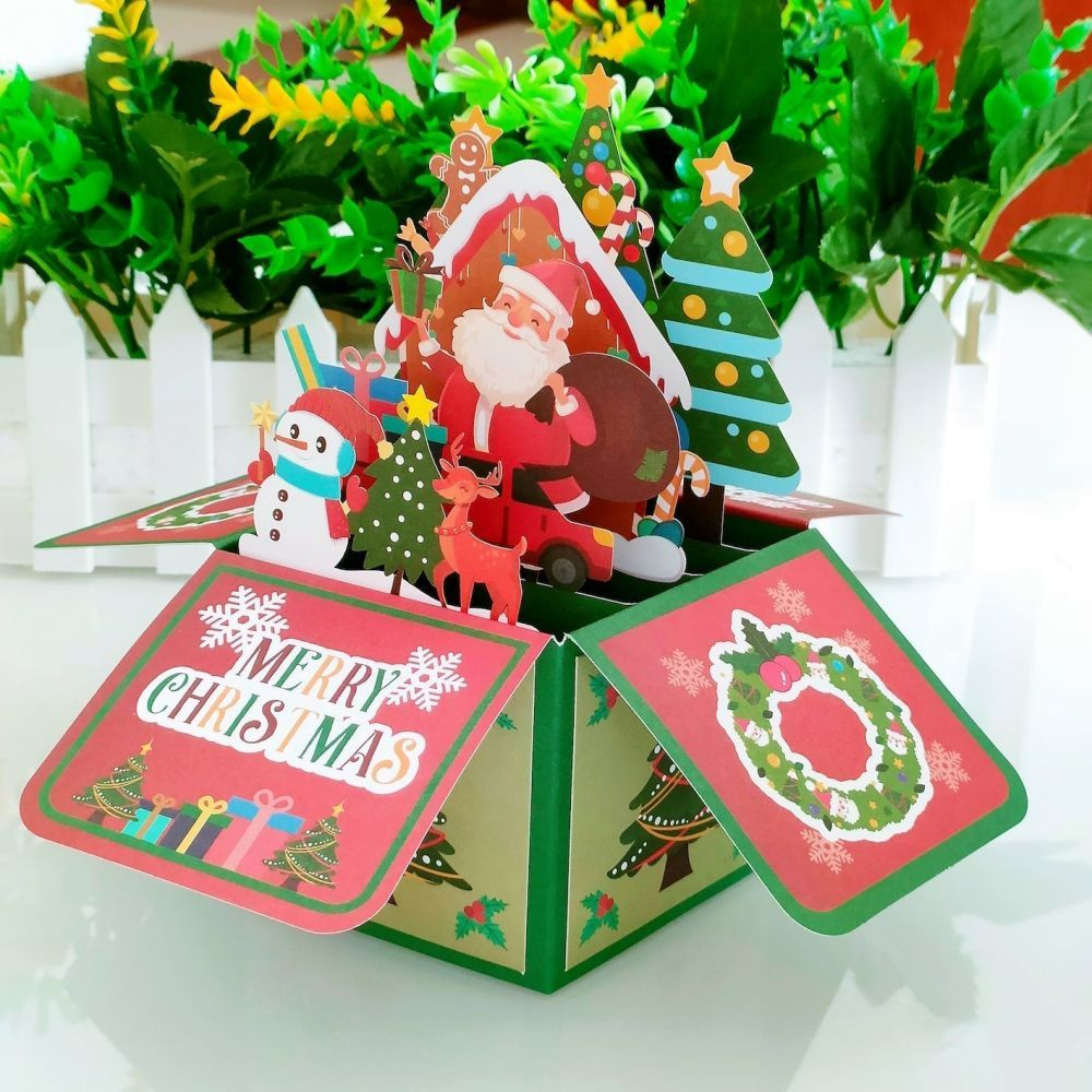 Christmas 3D Pop Up Card Santa Claus Pop Up Greeting Card