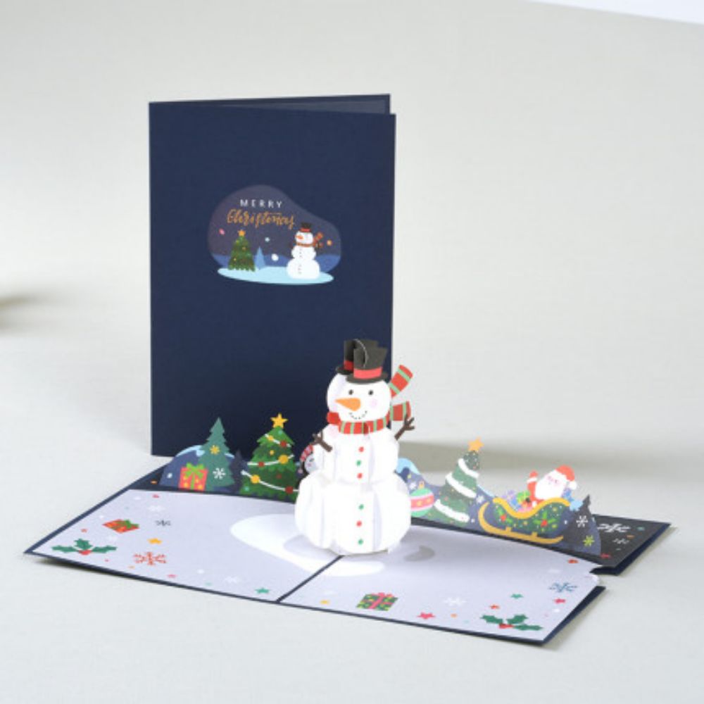 Christmas 3D Pop Up Card Snowman Pop Up Greeting Card