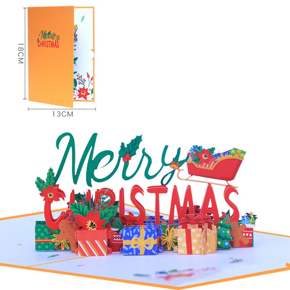 Christmas 3D Pop Up Card Merry Christmas
