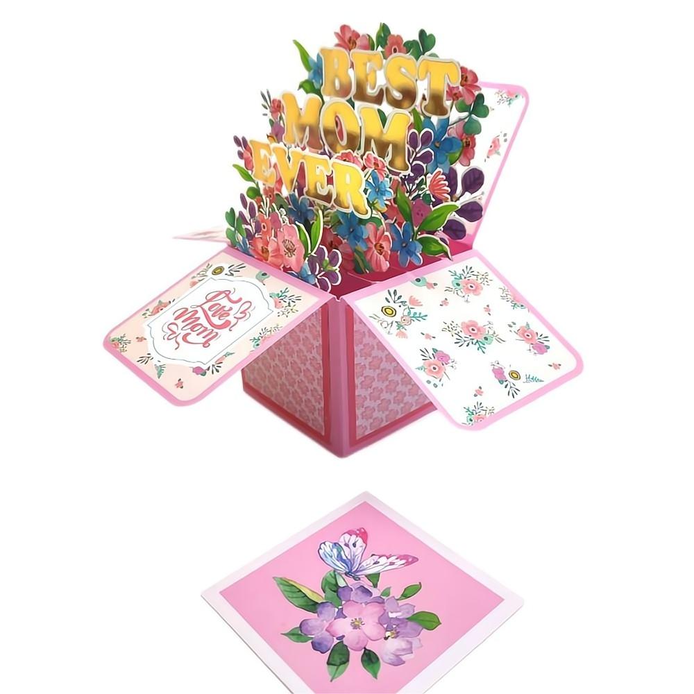 Mom's Pop Up Box Card Best Mom 3D Pop Up Greeting Card