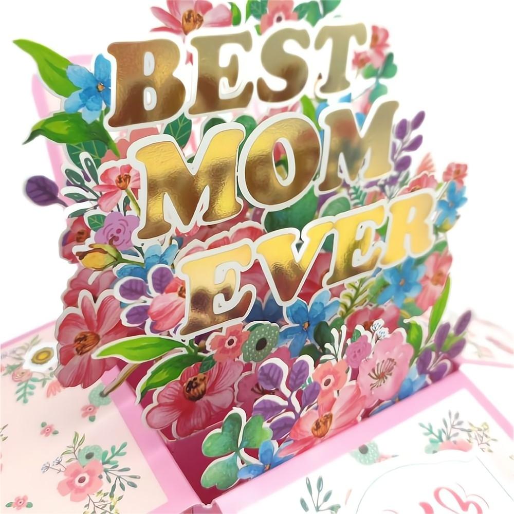 Mom's Pop Up Box Card Best Mom 3D Pop Up Greeting Card