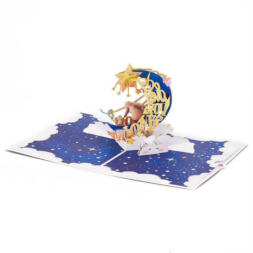 Love You To The Moon and Back Valentine's 3D Pop Up Greeting Card