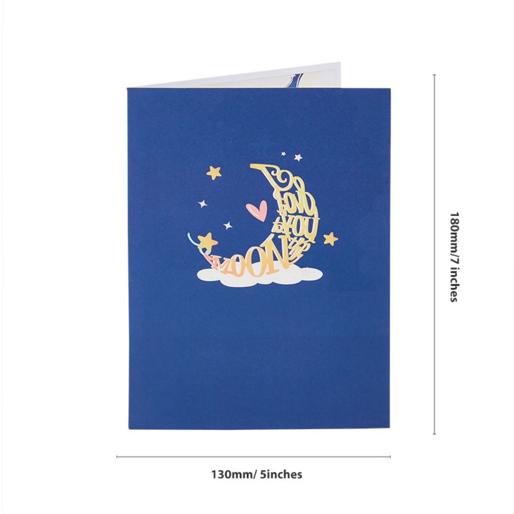 Love You To The Moon and Back Valentine's 3D Pop Up Greeting Card