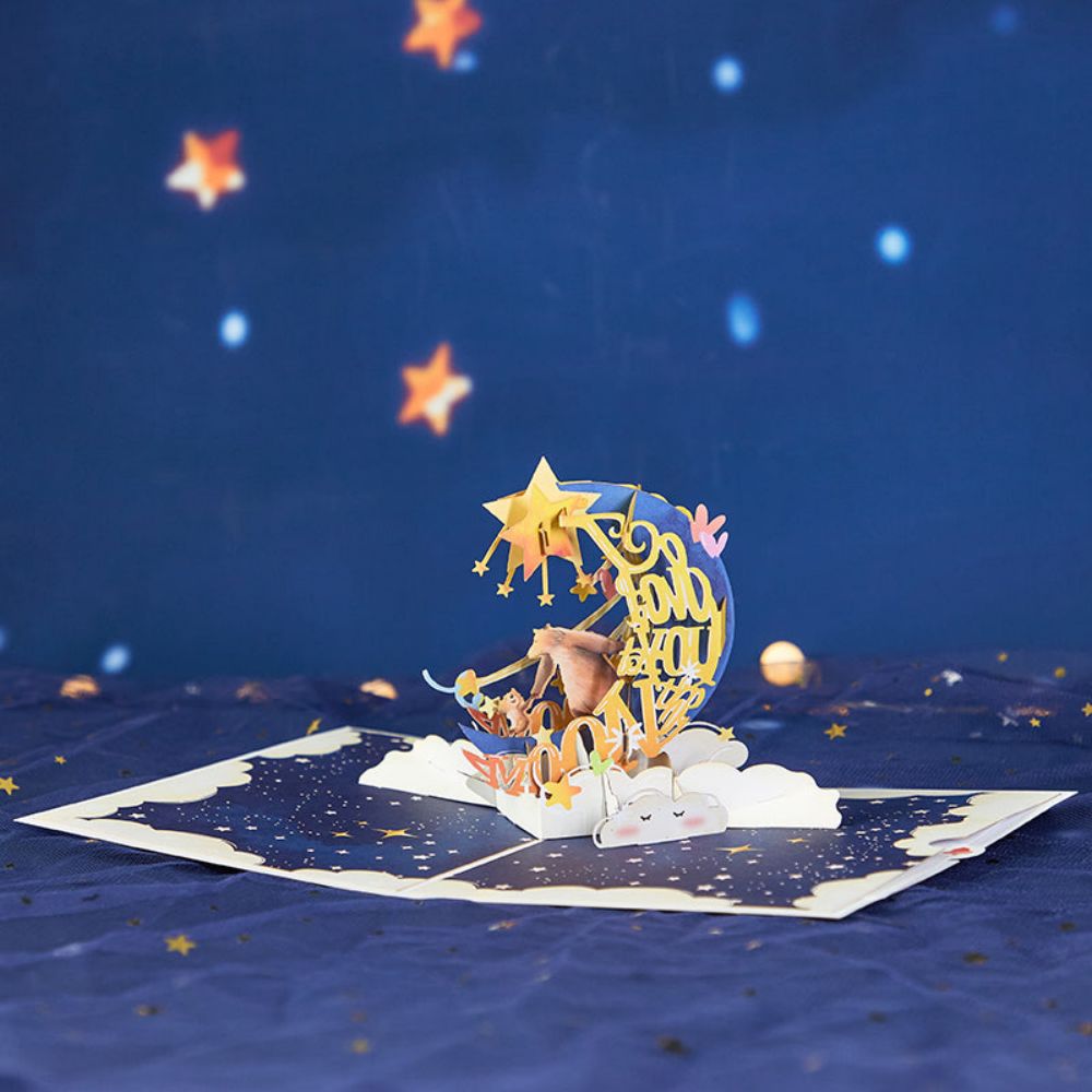 Love You To The Moon and Back Valentine's 3D Pop Up Greeting Card