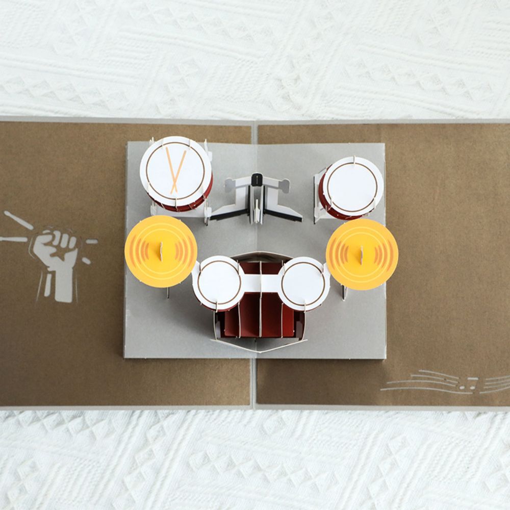 Dad 3D Pop-Up Card – Drum Kit