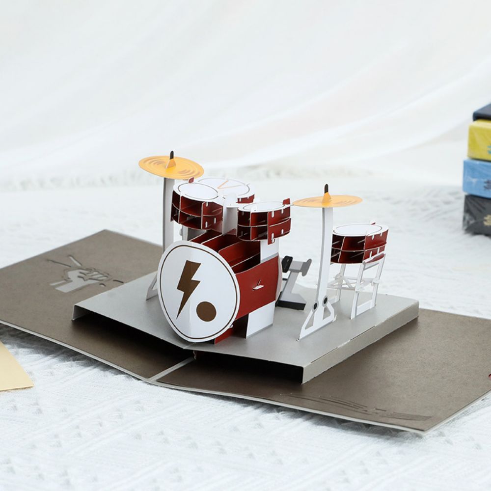 Dad 3D Pop-Up Card – Drum Kit