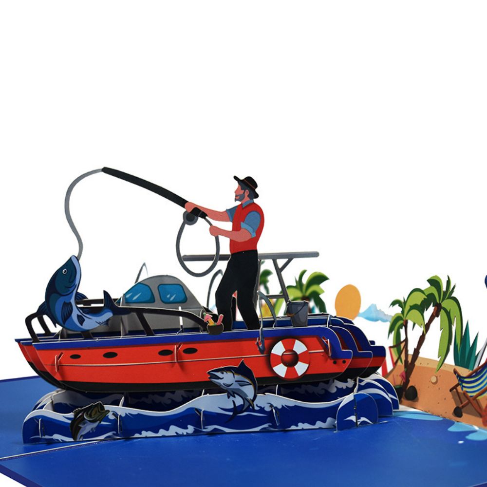 Dad 3D Pop-Up Card – Sea Fishing