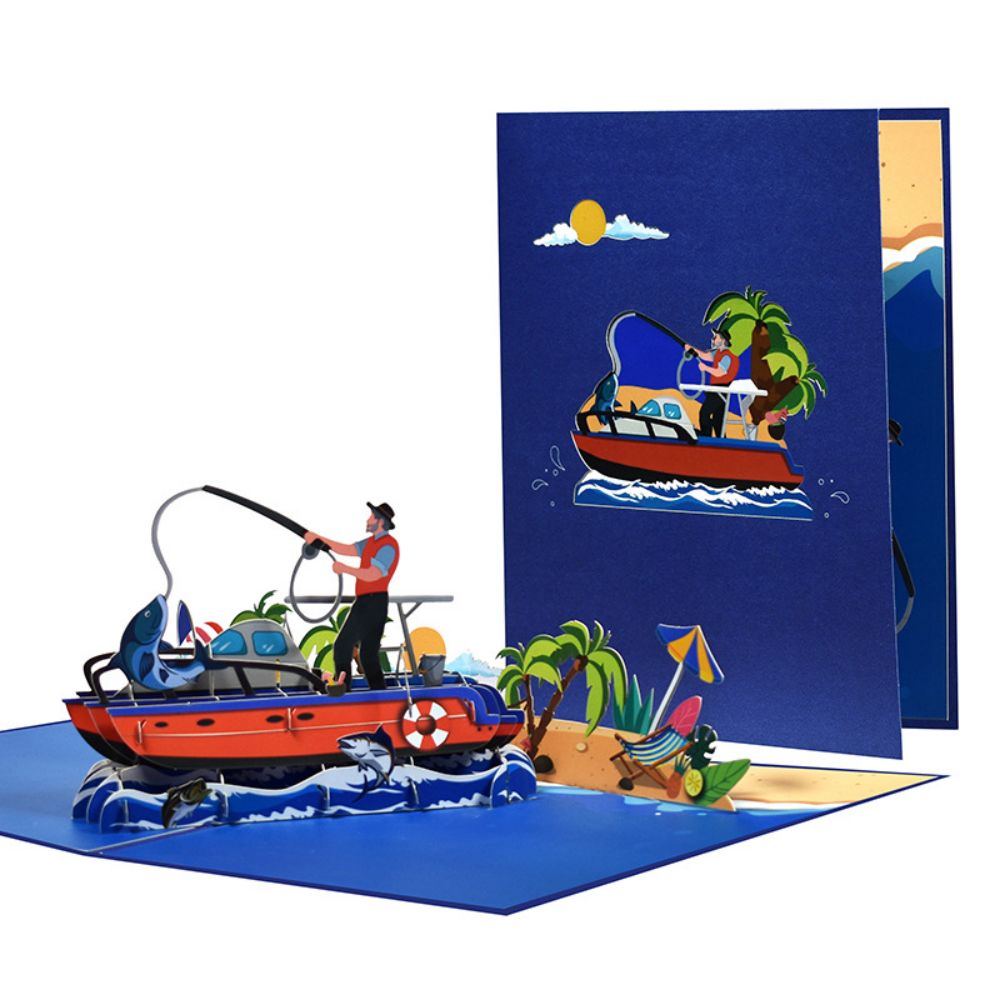 Dad 3D Pop-Up Card – Sea Fishing