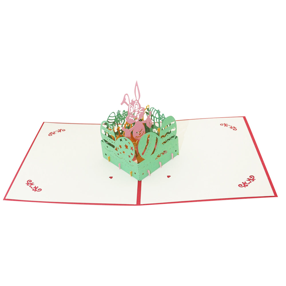 Easter Bunny & Eggs 3D Pop-Up Greeting Card – Festive Easter Gift Card