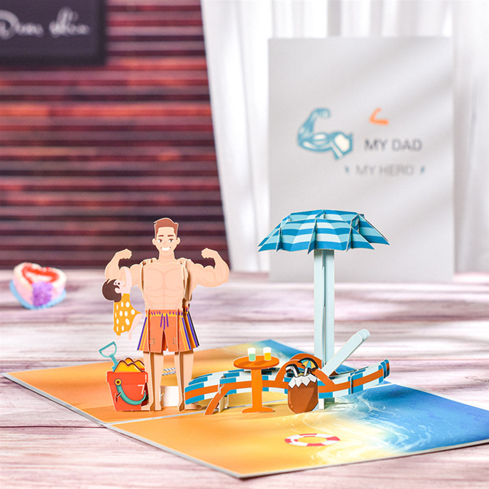 Dad 3D Pop-Up Card – Beach