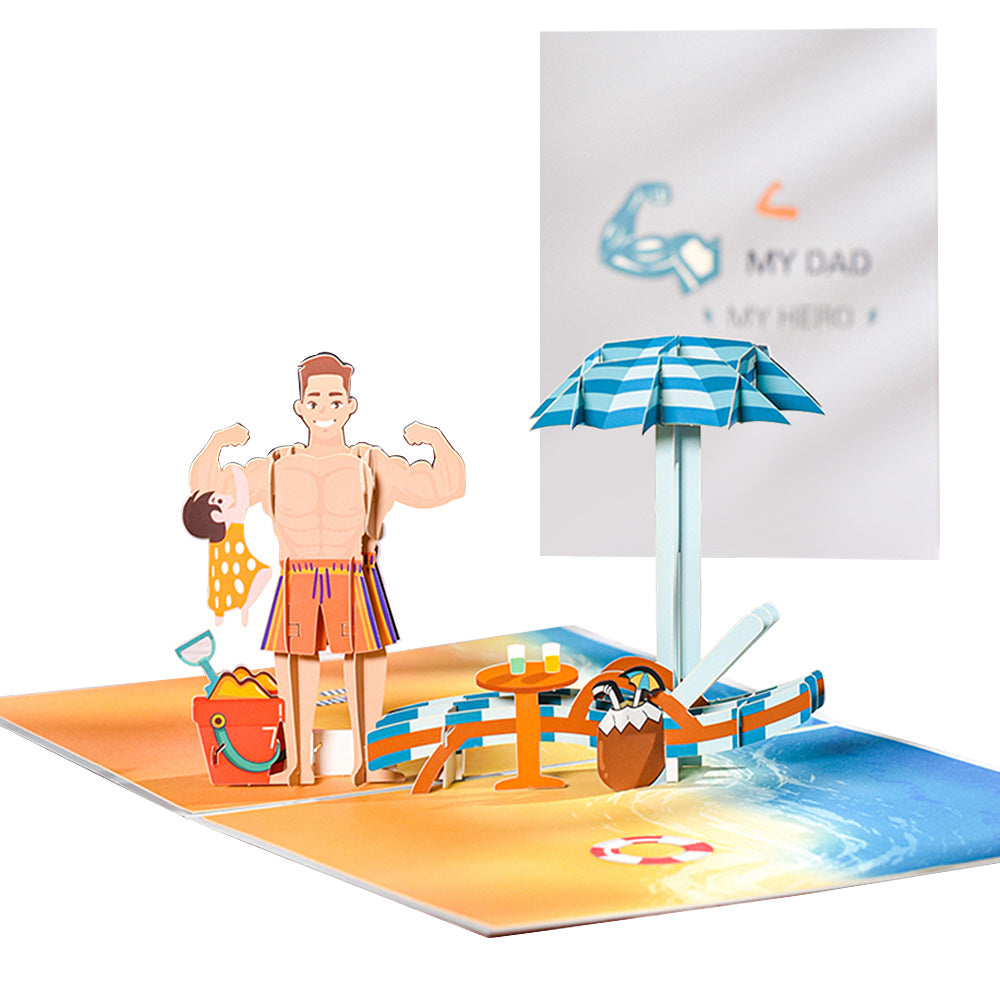 Dad 3D Pop-Up Card – Beach