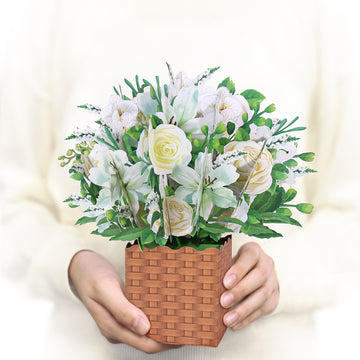 White Flowers 3D Greeting Card Box