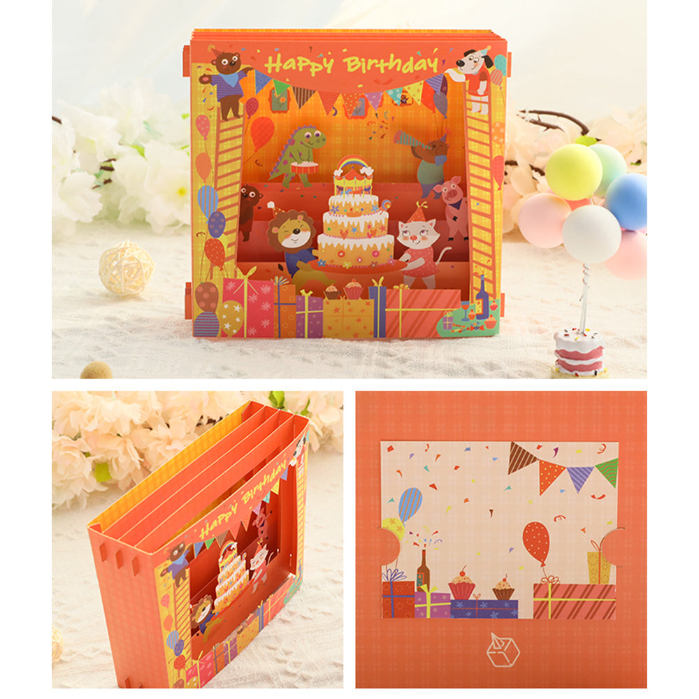 Cartoon Birthday Box Pop Up Card