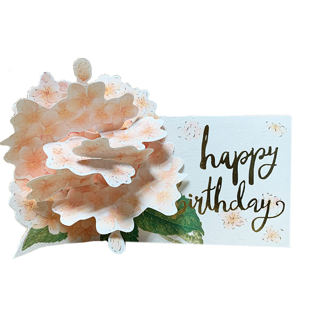 3D Pink Orange Flower Pop Up Card