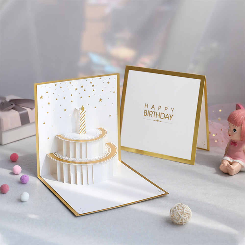 3D Pop Up Greeting Card - Birthday Cake Pop Up Card