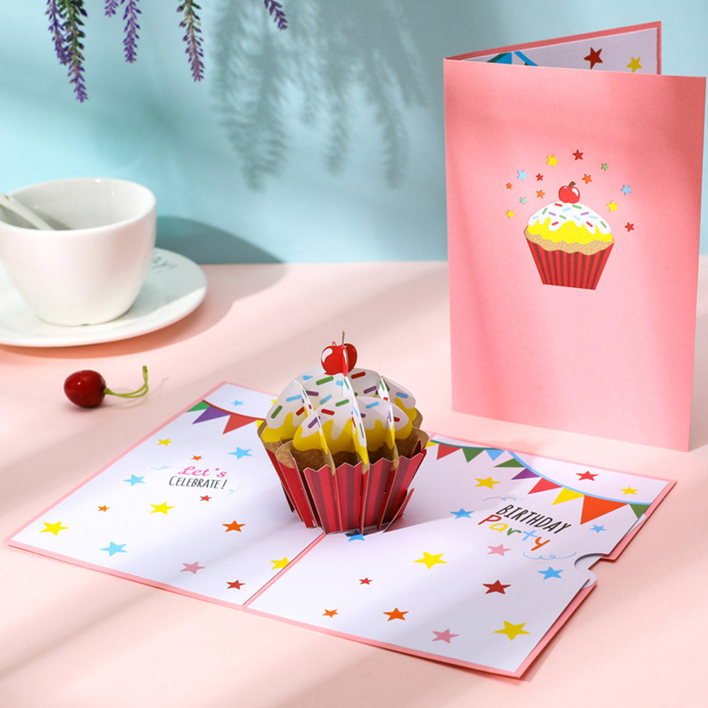 3D Pop-Up Birthday Card Cherry Greeting Card