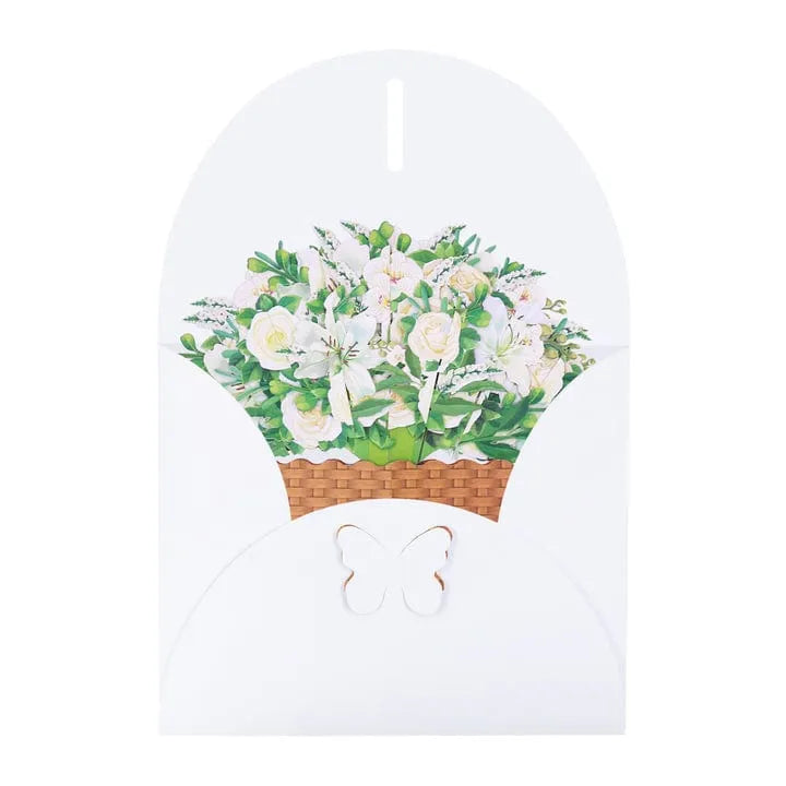 White Flowers 3D Greeting Card Box