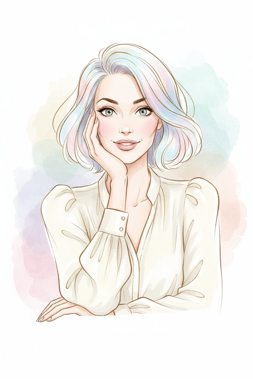 Stylish illustrated woman with realization expression